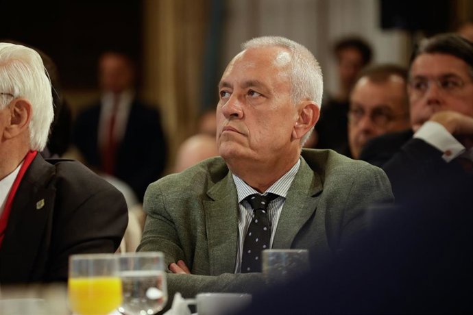 Archivo - El secretario general del PP de Catalunya, Santi Rodríguez, durante una conferencia en el Hotel Palace de Barcelona, a 25 de octubre de 2023, en Barcelona, Catalunya (España).