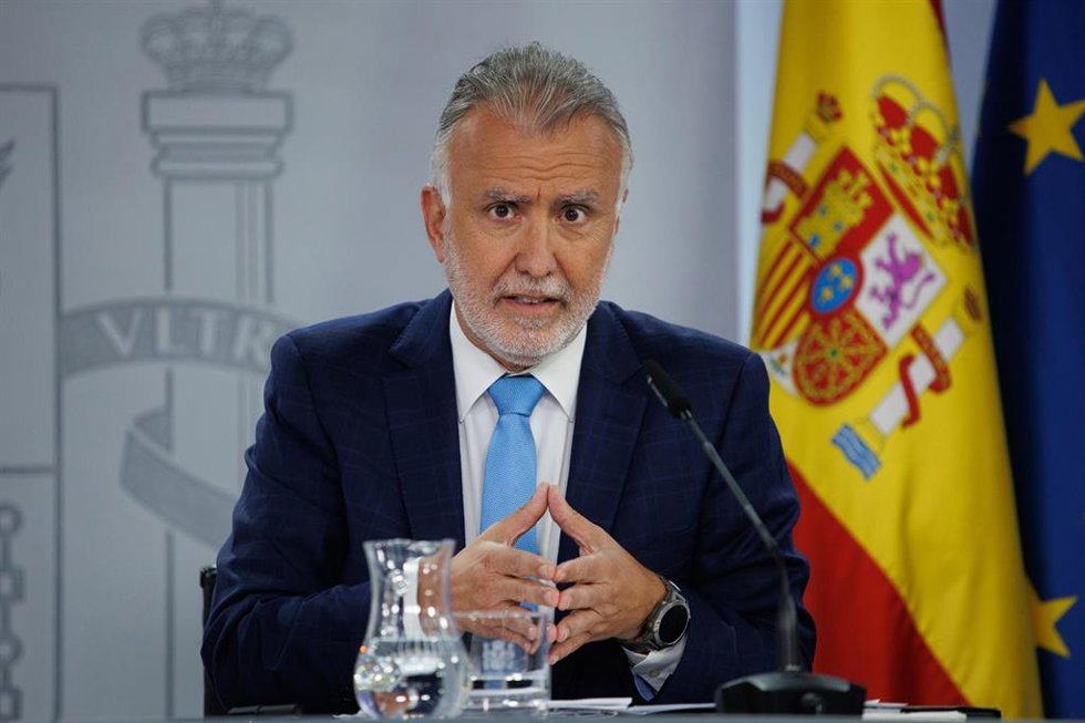 El ministro de Política Territorial y Memoria Democrática, Ángel Víctor Torres, durante una rueda de prensa posterior a la reunión del Consejo de Ministros