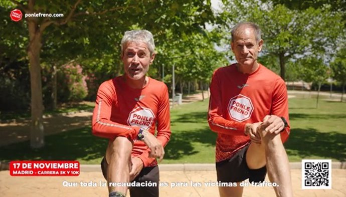 Los excampeones del mundo de maratón Abel Antón y Martín Fiz animan en un spot a participar en la carrera PONLE FRENO.