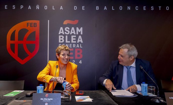 La presidenta de la FEB, Elisa Aguilar, en la Asamblea General del organismo de 2024, celebrada en Madrid