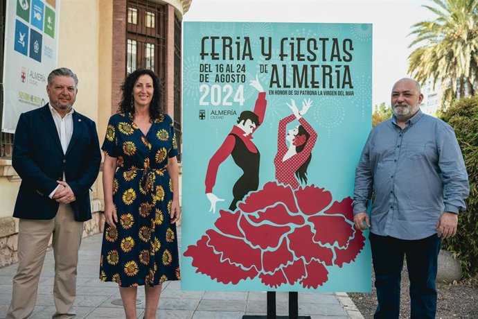 Presentación del cartel de la Feria de Almería 2024, obra de Carlos Rigo.