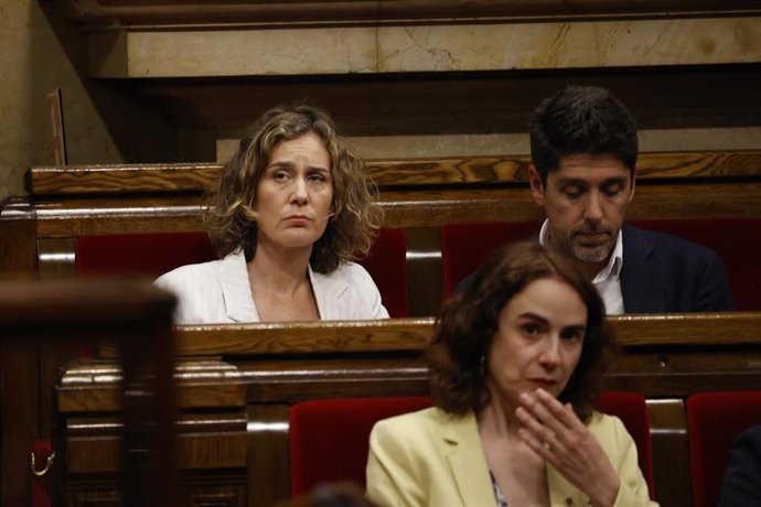 La líder de los comuns en el Parlament, Jéssica Albiach, durante el pleno de constitución de la XV legislatura del Parlament de Catalunya, a 10 de junio de 2024, en Barcelona, Catalunya (España). 