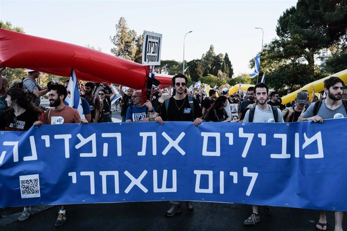 Manifestación contra Benjamin Netanyahu en Jerusalén