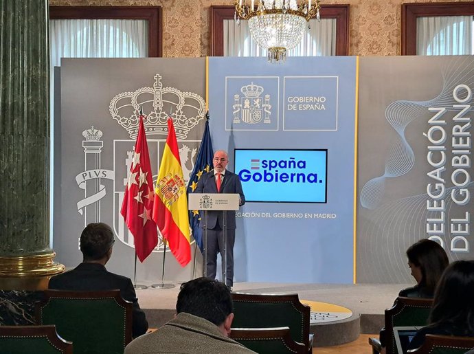 Archivo - Rueda de prensa de balance de su primer año del delegado del Gobierno en Madrid, Francisco Martín.