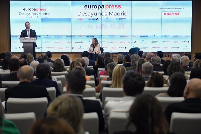 El consejero de Cultura, Turismo y Deporte de la Comunidad de Madrid, Mariano de Paco, interviene durante un Desayuno Madrid de Europa Press