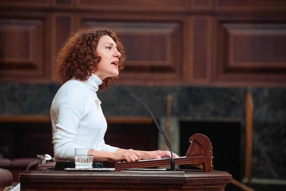 La portavoz de Sumar en el Congreso, Aina Vidal, durante una sesión plenaria, en el Congreso de los Diputados, a 11 de junio de 2024, en Madrid (España).