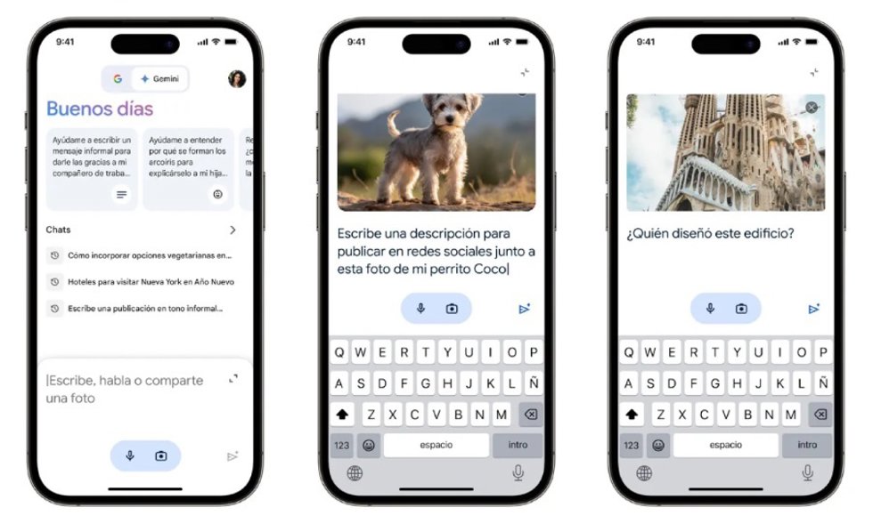 Aplicación de Google para iOS con Gemini