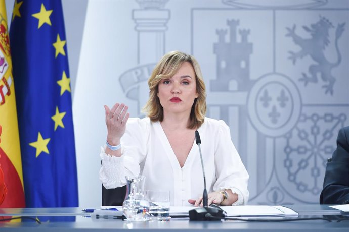 La ministra Portavoz, Pilar Alegría, durante una rueda de prensa posterior al Consejo de Ministros, en el Palacio de la Moncloa, a 18 de junio de 2024, en Madrid (España).