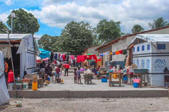 Campamento de desplazados en Puerto Príncipe, Haití