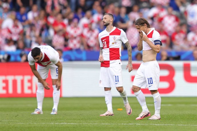 Luka Modric se lamenta durante el España-Croacia de la Eurocopa de Alemania de 2024