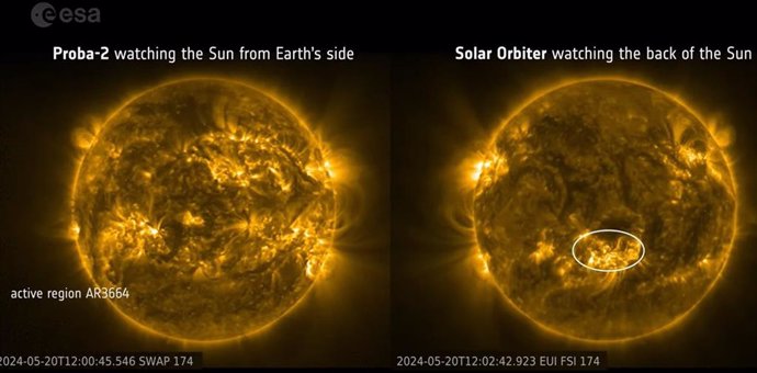 Imagen de las dos caras del Sol el 20 de mayo de 2024