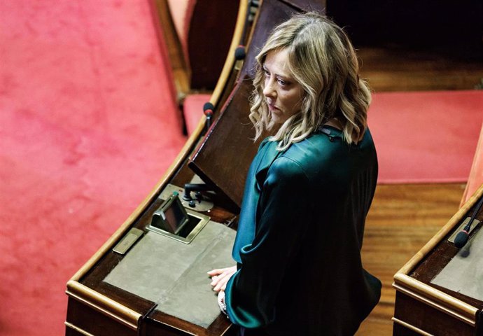 Archivo - La primera ministra de Italia, Giorgia Meloni, en el Senado