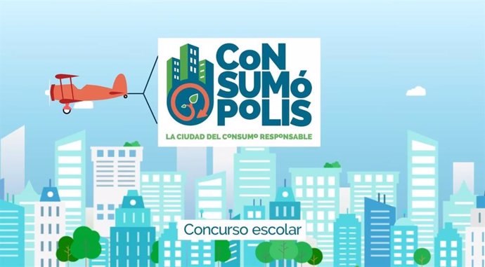 Cartel del concurso escolar Consumópolis.