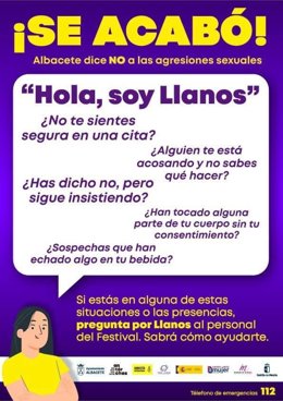 Cartel de la campaña contra las agresiones sexuales en Albacete.