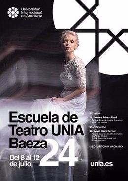 Cartel de la Escuela de Teatro de la UNIA 2024.