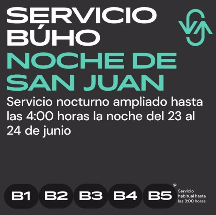 Servicio Búho la noche de San Juan