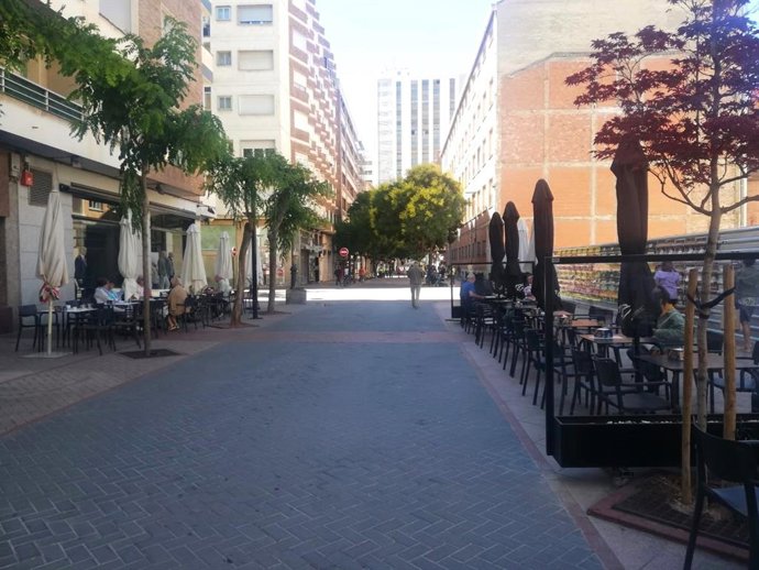 Terrazas en la zona de las Cien Tiendas de Logroño