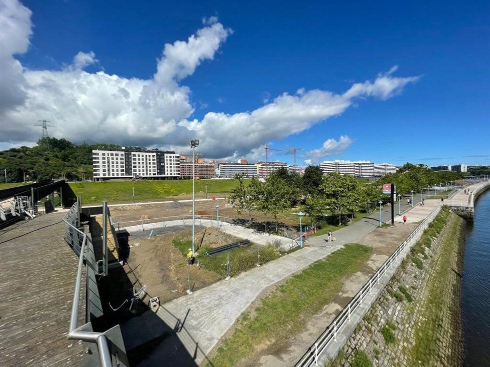 Obras del parque Zamalanda, en Barakaldo.