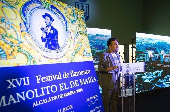 El delegado municipal de Cultura, Christopher Rivas, en la presentación del XVII Festival Flamenco Manolito el de María.