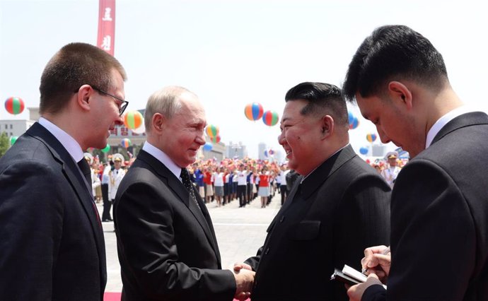 Vladimir Putin y Kim Jong Un