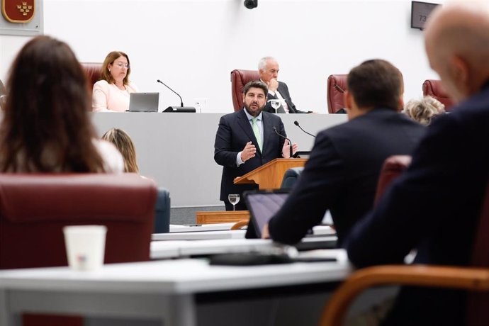 El presidente de la Región, Fernando López Miras, en el Debate sobre el estado de la Región