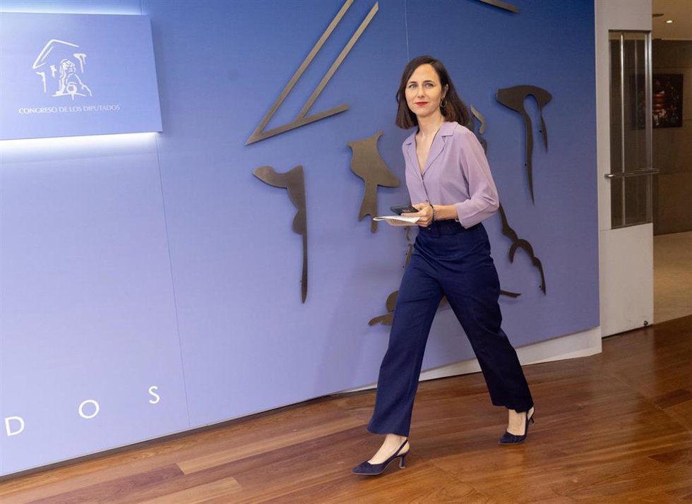 La portavoz de Podemos en el Congreso, Ione Belarra, 