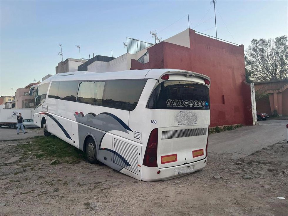 Autobús accidentado en Algeciras (Cádiz)