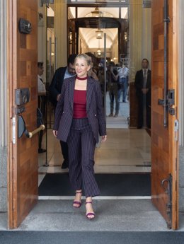 La vicepresidenta segunda y ministra de Trabajo, Yolanda Díaz, hoy en el Congreso
