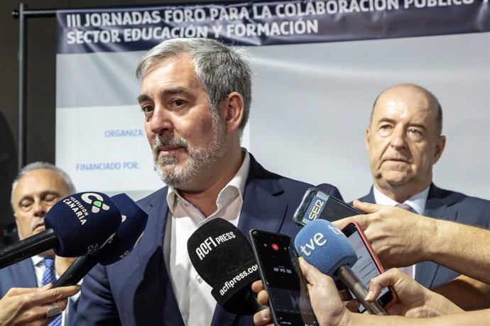 El presidente de Canarias, Fernando Clavijo, en un acto de la Confederación Canaria de Empresarios (CCE)