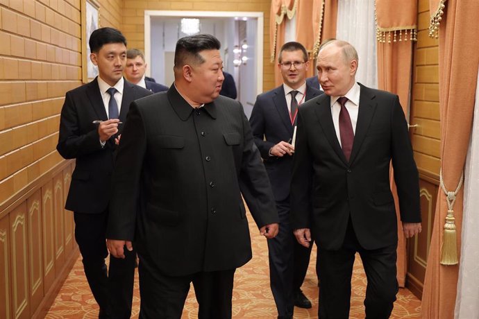 Kim Jong un y Vladimir Putin, en la visita oficial de este último a Pyongyang.