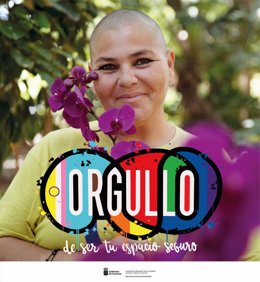 Clara Montesdeoca, imagen de la campaña 'Orgullo de ser tu espacio seguro' puesta en marcha por el Gobierno de Canarias con motivo del mes del Orgullo LGTBIQ+