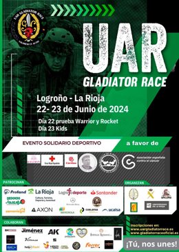 La II edición del evento UAR–Gladiator Race se desarrollará los días 21, 22 y 23 de junio, con más solidaridad
