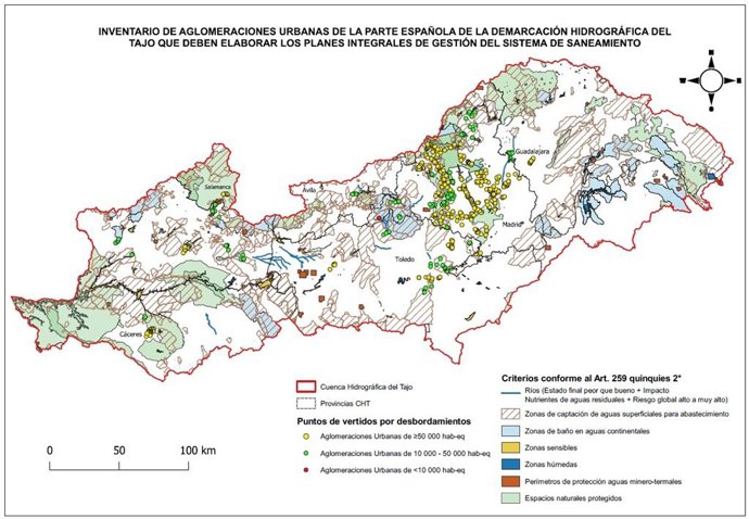 Mapa del inventario desarrollado por la Confederación Hidrográfica del Tajo.