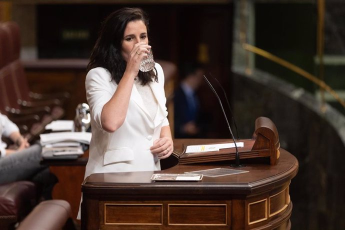 La diputada de VOX, Rocío de Meer, interviene durante un pleno en el Congreso de los Diputados, a 20 de junio de 2024, en Madrid (España). 