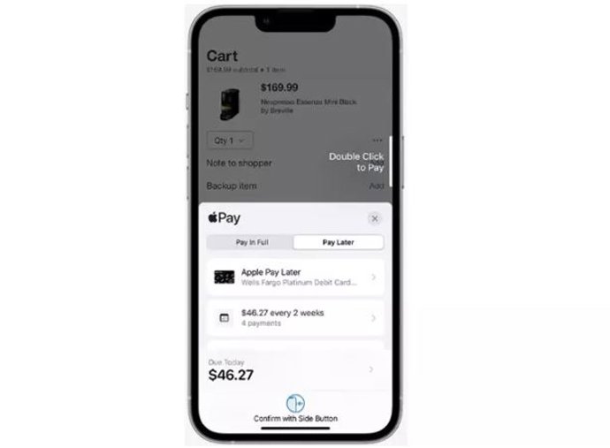Interfaz de Apple Pay Later