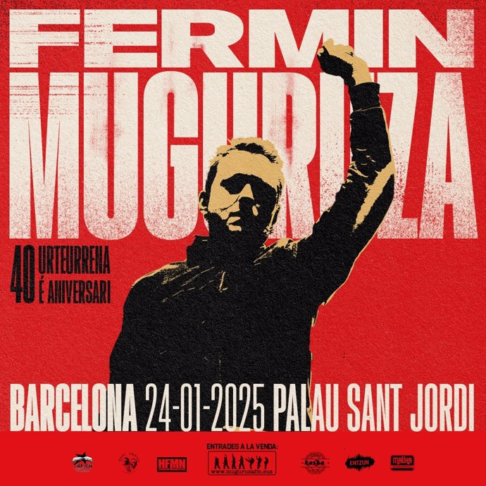 Cartell del concert de Fermin Muguruza al Palau Sant Jordi el 2025