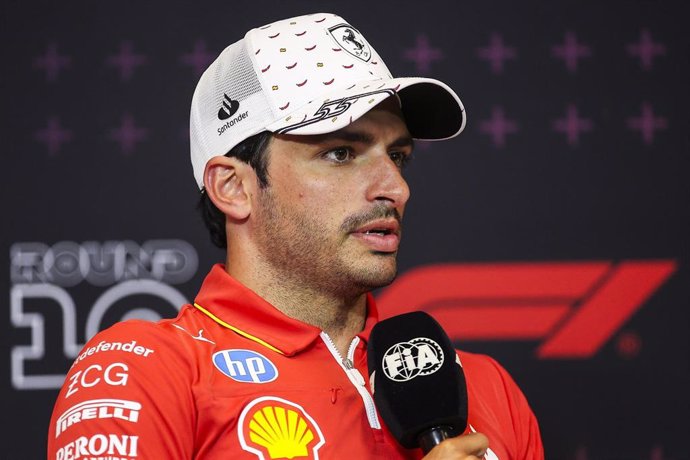 El piloto español de F1 Carlos Sainz (Ferrari), en rueda de prensa antes del GP de España 2024. 