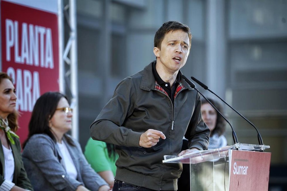 Archivo - El líder de Más País y diputado de Sumar, Iñigo Errejón, durante su intervención en el acto, a 17 de mayo de 2024, en Jerez, Cádiz (Andalucía, España).