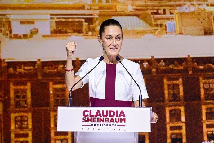 June 18, 2024, Mexico City, Cdmx, Mexico: Claudia Sheinbaum Pardo, incoming Mexico's President, speaks during a meeting with federal legislators elected by the "Sigamos Haciendo Historia" coalition at the Mexico City World Trade Center (WTC). on June 18, 