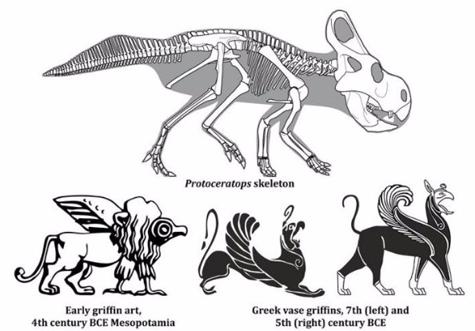 Protoceratops y grifo