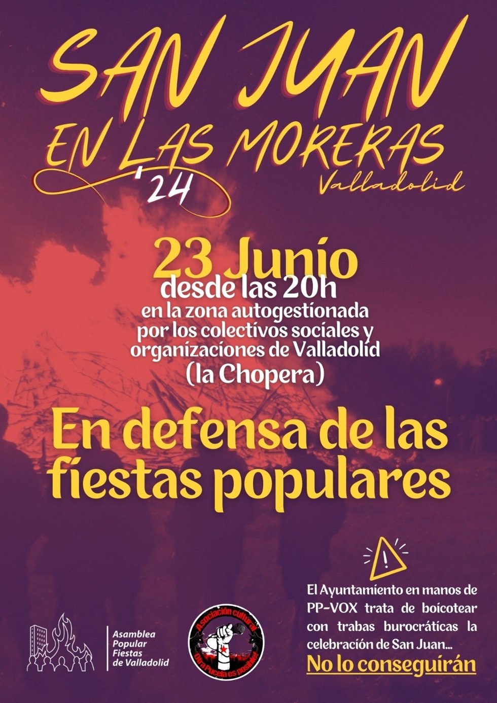Cartel de la celebración de San Juan realizado por la Asamblea Popular de Fiestas.