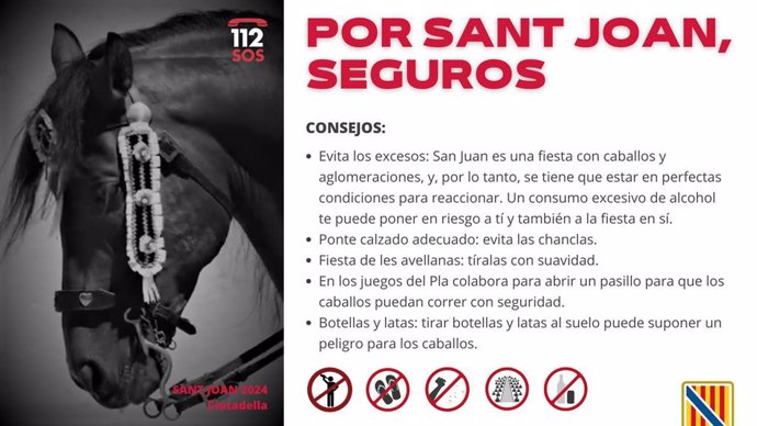 Emergencias 112 Baleares pide colaboración para garantizar unas fiestas de Sant Joan seguras