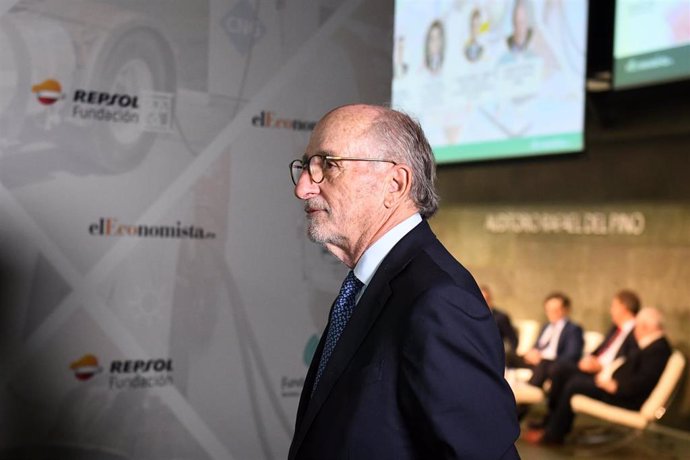 El presidente de Repsol, Antonio Brufau, durante el VI Foro Corell 'Transición energética y realidad industrial', en el Auditorio Rafael del Pino, a 21 de junio de 2024, en Madrid (España)