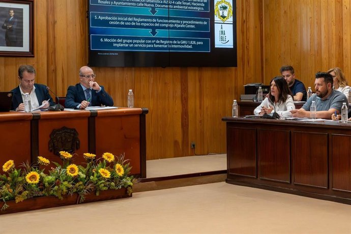 Momento de la aprobación inicial del reglamento del Aljarafe Center.