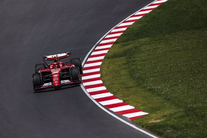 55 SAINZ Carlos (spa), Scuderia Ferrari SF-24, action during the Formula 1 AWS Grand Prix du Canada 2024, 9th round of the 2024 Formula One World Championship from June 07 to 09, 2024 on the Circuit Gilles Villeneuve, in Montréal, Canada - Photo DPPI