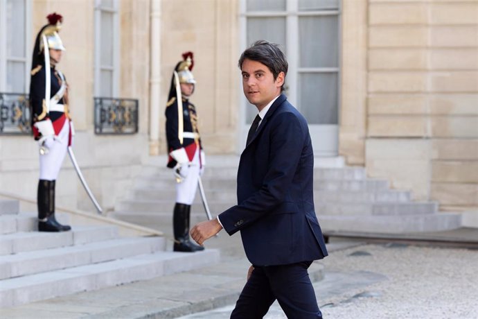 June 8, 2024, Paris, France, France: French Prime Minister Gabriel Attal arrives to attend an official state dinner as part of US President s state visit to France, at the Presidential Elysee Palace.