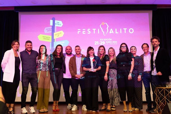 Gala inaugural del Festivalito La Palma. En el centro, la actriz Malena Alterio, que recibió la Estrella Homenaje