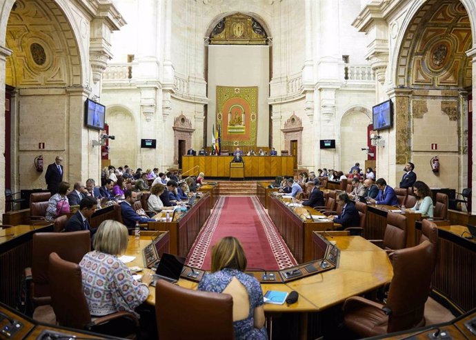 Sesión del Pleno del Parlamento andaluz.