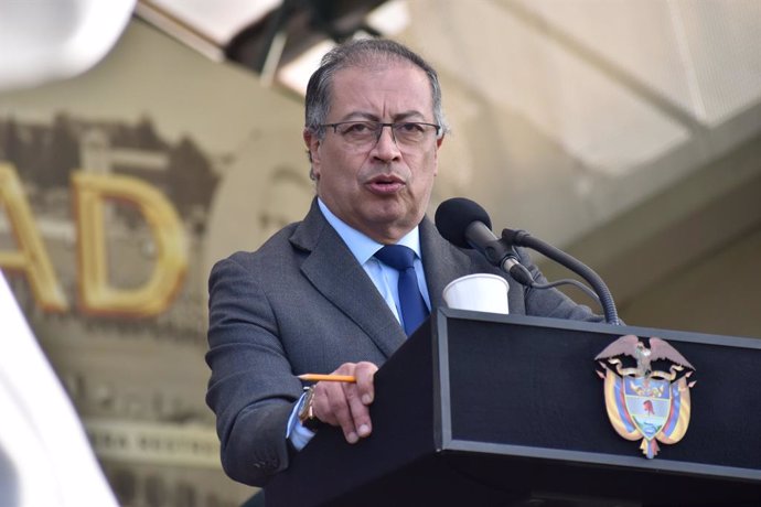 May 31, 2024, Bogota, Cundinamarca, Colombia: Colombian President Gustavo Petro takes part during the Colombian Army's new commander Luis Emilio Cardozo at the Jose Maria Cordova military school in Bogota, Colombia, May 31, 2024.