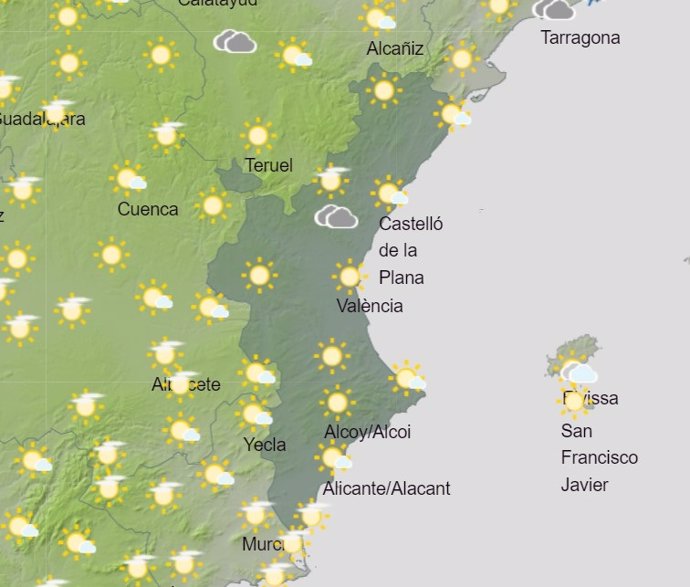 Predicción meteorológica para este domingo, 23 de junio